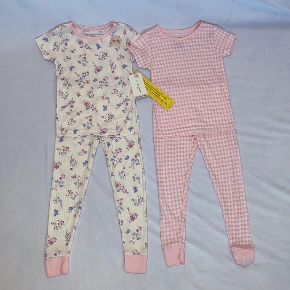 NWT, 4T, set of 2 Laura Ashley Preppy Pajamas